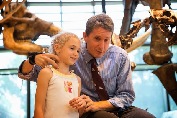 Campers learn about identifying fossil predators at the Beneski Museum.